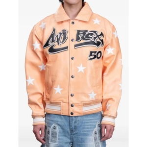 AVIREX 50th Anniversary Leather <b>Bomber</b> <b>Jacket</b> | Genuine Cow Leather Varsity Streetwear Breathable All Seasons <b>Vintage</b> <b>Jacket</b> - Product Image 1