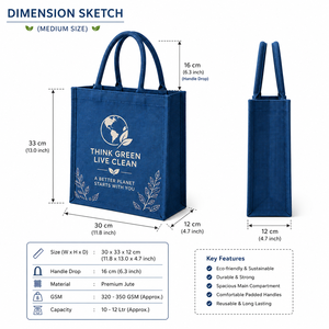 Custom Printed Eco Friendly Jute Tote <b>Bag</b> Reusable Shopping <b>Bag</b> Premium Medium Grocery <b>Gift</b> <b>Wedding</b> Exhibition Drawstring Handle - Product Image 2
