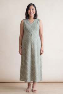 <b>Women</b>’s Handblock Print Maternity <b>Kaftan</b> <b>Dress</b> Loose Fit Nursing Friendly <b>Dress</b> Sleeveless Comfy <b>Dress</b> - Product Image 2