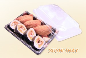Bandeja Rectangular Reciclable de Plástico PS Transparente XDJ, Caja de Sushi con Impresión Personalizada, Caja de Empaque para Alimentos XDJ-SIBW-008 - Product Image 3