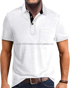 Polo Homme Confortable en Coton Piqué Coupe Slim Col Regular Manches Courtes Élégant Décontracté et Streetwear - Product Image 1