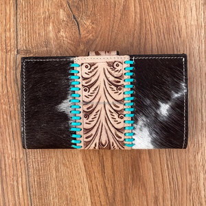 กระเป๋าคลัทช์หนังวัวขนสัตว์มีลวดลายแบบตะวันตกใช้มือแกะสลักกระเป๋าถือมีสไตล์กระเป๋าสตางค์หลายดีไซน์ - Product Image 4