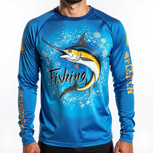Camisa de Pesca Transpirable con Protección UV UPF 50+ de Secado Rápido con Logotipo Personalizado de Marca Privada para Hombre, Servicio OEM para Pescadores al Aire Libre - Product Image 2