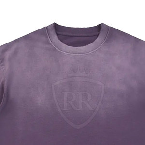 T-shirt tendance streetwear pour homme, effet délavé, coupe ample, 100% coton tricoté respirant - Product Image 2