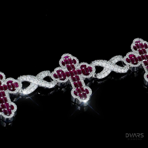 Pulseras Infinito de Lujo con Moissanita VVS y Halo de Rubí, Chapadas en Rodio, Plata de Ley 925, Estilo Hip Hop Personalizado, Dvars - Product Image 4