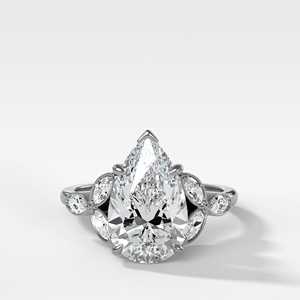 Anillo de Compromiso con Diamante de 2 Quilates en Forma de Hoja, Oro Sólido de 14K, Corte Pera, Cultivado en Laboratorio, Engaste de Bisel, Solitario de 2.1mm, Certificado IGI, Estilo Minimalista - Product Image 3