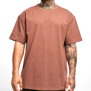 เสื้อยืดโอเวอร์ไซส์ผู้ชายแบบเรียบ 100% ผ้าฝ้าย สวมใส่สบาย นุ่ม ระบายอากาศได้ดี เป็นมิตรกับสิ่งแวดล้อม รุ่นใหม่ล่าสุด - Product Image 1