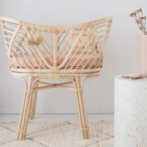 Lit bébé en rotin naturel en gros pour la décoration de la chambre de bébé, berceau à bascule en promotion - Product Image 4