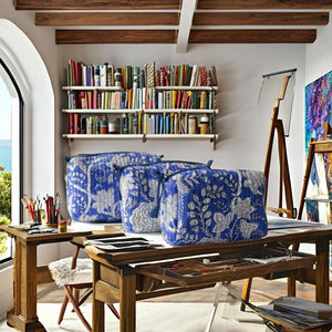 Juego de Bolsas Bohomin Bag Artisan, 3 Piezas, Bolsas de Algodón Azul Rey, Estampadas a Mano, Vintage, Ecológicas, Impermeables, con Cordón - Product Image 4