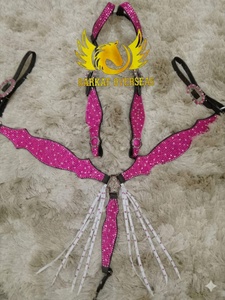 Custom Turquoise Rhinestones Crystal Bling Genuine Leather Horse Tack Set Lightweight Seasonal for comfy Horse riding Equipment - Product Image 5