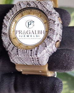 Reloj de Lujo con Diamantes, Reloj de Acero Inoxidable con Incrustaciones de Moissanita para Hombre, Estilo Hip Hop - Product Image 5