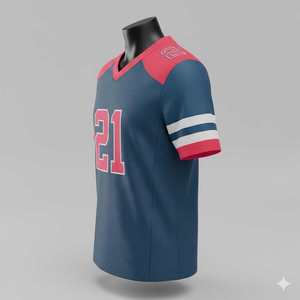 Maillot de football américain court 100 % polyester respirant, sur mesure, avec logo personnalisé, meilleur design, vente en gros, pas cher, vierge - Product Image 2