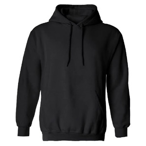 Hoodie unisexe en coton épais noir vierge personnalisé, directement de l'usine, chaud et doublé polaire, style streetwear décontracté - Product Image 1