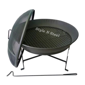 Brasero en fer avec peinture résistante à la chaleur, design autoportant, chauffage extérieur au charbon/bois - Product Image 1