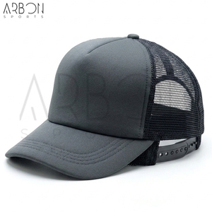 Nouvel Arrivage Meilleure Vente Casquette Trucker 5 Panneaux Vierge Grise Profil Haut en Mousse et Maille Prête pour Logo Personnalisé Snapback pour Hommes et Femmes - Product Image 2