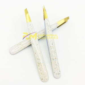 RMI Gold Plasma Tip And Glitter Coated Color Angle And Pointed Tweezer Set Stainless Steel - Product Image 6