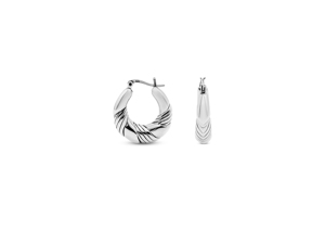 Pendientes de Aro con Cuerda Trenzada en Diagonal - Product Image 1
