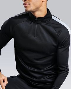 OEM Design Men's Half Zipper Side Stripe Slim Fit Tracksuit Printed Logo Custom Tracksuit for men - Product Image 3