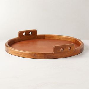 Bandeja Decorativa Ovalada de Madera con Asas, Diseño Minimalista, Hecha a Mano, Paquete Individual, PRECIO AL POR MAYOR - Product Image 1