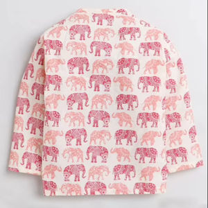 Kurta pour bébé garçon avec imprimé éléphant ethnique et pantalon dhoti, tenue traditionnelle pour enfants, vêtements de fête confortables en coton pour tout-petits - Product Image 1