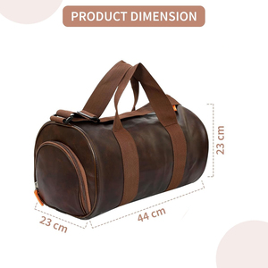 Sacs de sport en cuir véritable, style duffle, sac à dos de voyage, fermeture éclair, unisexe, sangle réglable, sacs de sport pour la gym - Product Image 2