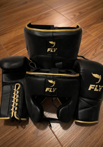 Set de Guantes de Boxeo MMA Fly Superlace, Personalizados, de Cuero Genuino, Transpirables, Antideslizantes, con Protector de Cabeza y Protector Inguinal, Color Borgoña/Marrón - Product Image 2