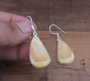 ต่างหูหยดน้ำประดับพลอยแจสเปอร์ธรรมชาติ เงินแท้ 925 เครื่องประดับอัญมณีหรูหราสำหรับงานปาร์ตี้และของขวัญวันเกิด - Product Image 5