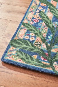 Tapis artisanal moderne au design artistique, en laine rouge personnalisée avec forme de fleur abstraite, en jute, lavable, pour la maison et les pique-niques - Product Image 4