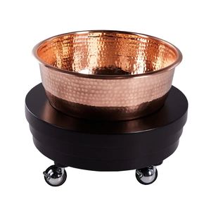 อ่างทองแดงแบบดั้งเดิมสำหรับทำสปาเท้าแบบอายุรเวท พร้อมพื้นผิวแบบตอกลายและคุณภาพการผลิตที่ทนทาน - Product Image 1