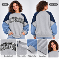 Sweat-shirt à col rond surdimensionné pour femme, personnalisé, en polaire, respirant, en polyester/coton, écologique, de haute qualité, de la marque Ever Exports Wear