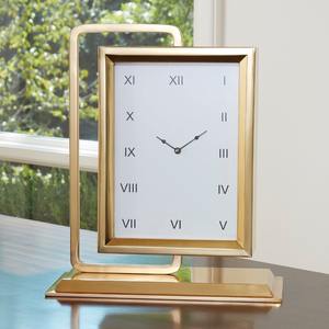 Reloj de Mesa Rectangular de Metal con Acabado Dorado, Perfecto para una Decoración Elegante y un Estilo Atemporal - Product Image 1