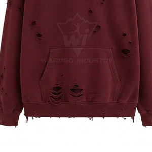Sudaderas con Capucha Estilo Streetwear para Mujer, Algodón Premium, Fabricación OEM ODM, Sudaderas Casuales con Efecto Desgastado - Product Image 4