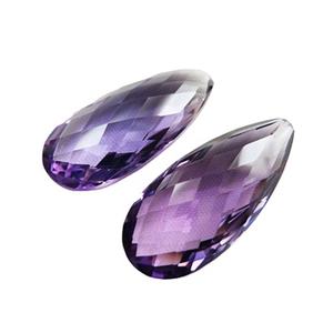Venta al por mayor suelta amatista natural en forma de pera corte facetado piedra preciosa suelta púrpura doble 13x29 MM proveedor de piedras preciosas precios bajos - Product Image 3