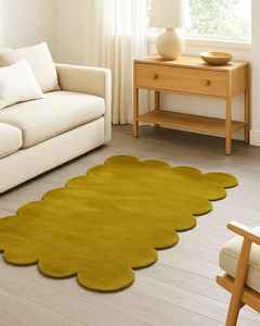 Tapis en laine tufté à la main de haute qualité, design moderne, forme rectangulaire, lavable, antidérapant, à poils moyens, pour usage domestique - Product Image 1