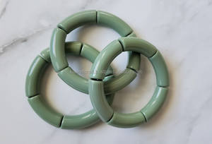 Brazaletes gruesos de mármol de resina Irregular de colores Vintage para mujer, pulsera geométrica y accesorios para puños - Product Image 4