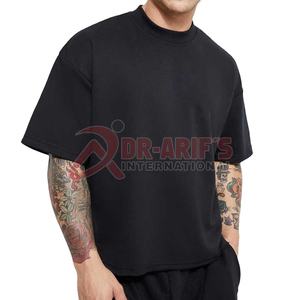 <b>Oversized</b> Crop Boxy <b>T</b>-<b>shirt</b> 100% Cotton Men Custom logo Streetwear Luxury Quality Drop Shoulder <b>Plain</b> Crop <b>t</b> <b>Shirt</b> for Men - Product Image 1