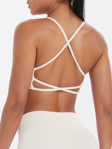 Women Sports <b>Bra</b> Scoop Neck Athletic Vest Removable Pads <b>Low</b> <b>Back</b> Strappy Running Top Gymwear Workout <b>Bra</b> Crop Blanks - Product Image 5