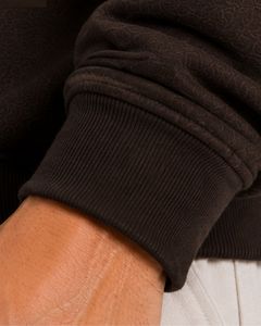 Dark Brown <b>Men</b> Oversized Quarter Zip Sweatshirt <b>Pullover</b> Fleece Long Sleeve Casual Streetwear Sweater Custom Heavy Cotton Top - Product Image 5