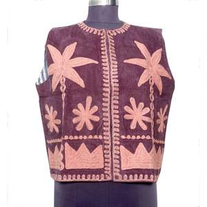 Elegantes Chalecos de Mujer con Bordado Floral de Algodón, Sin Mangas, Cortos, para Invierno y Otoño, Hechos a Mano, para Eventos y Fiestas - Product Image 1