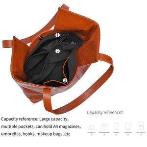 Bolsos de Hombro de Cuero Genuino para Mujer, Bolso de Mano de Gran Capacidad, Bolso Tote de Lujo de Diseñador para Dama - Product Image 6