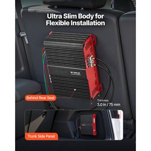 Amplificatore Audio per Auto Classe D a 1 Canale, 1500W RMS MAX, 12V Monoblocco con Controllo Remoto del Livello Subwoofer, Stabile 1/2/4 Ohm - Product Image 5