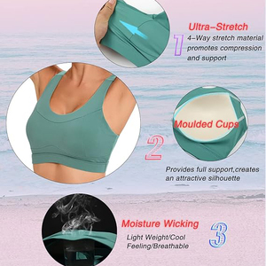Sujetador Deportivo de Alto Rendimiento en Verde Azulado para Yoga, con Gran Soporte Durante la Carrera, Ejercicios Cardiovasculares y Sesiones de Gimnasio - Product Image 5