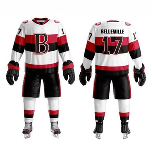 Uniforme de Hockey sobre Hielo para Hombre de Alta Calidad, Impreso, 100% Poliéster, Cómodo, Transpirable, con Diseño Único, Venta al Por Mayor, OEM, Personalizado - Product Image 1