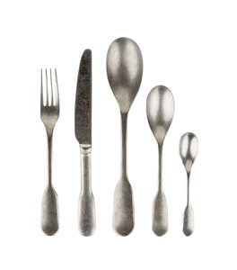 Ensemble de couverts vintage en acier inoxydable finition mate – Fourchettes, couteaux, cuillères – Durables, compatibles lave-vaisselle, pour la restauration à domicile et en restaurant - Product Image 1