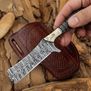 Cuchillo de caza personalizado Bull Cutter estilo vaquero, hoja fija de acero de Damasco, mango de madera Pakka, para camping al aire libre, OEM, Full Tang - Product Image 2