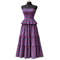 Ensemble haut court smocké et jupe à volants à imprimé floral pour femme, deux pièces faites à la main, tenues d'été