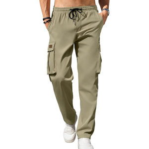 Pantalon cargo décontracté pour homme, multi-poches, grande taille, vêtements d'extérieur d'été, coupe droite, polyester/coton, séchage rapide - Product Image 3