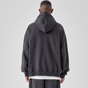 Vêtements de sport en gros, sweats à capuche décontractés à coupe ample, logo personnalisé, 100% coton, 400 g/m², épais et lourds - Product Image 2