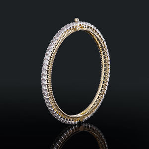 AMBER JEWELS Pulsera de tenis unisex de plata 925 con moissanita, estilo hip hop, con cruz, 17g, corte brillante, engaste de garra, lujo, tercera parte - Product Image 1