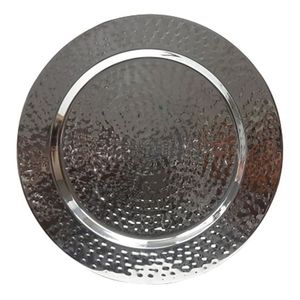 Assiette de présentation en métal style vintage, bordure perlée, finition rustique, décorative, 12 pouces, personnalisable, pour fêtes - Product Image 2